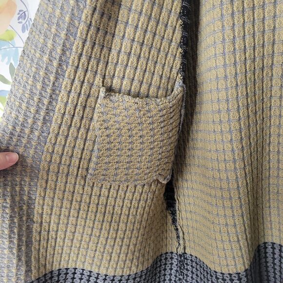 MaxSport Open Front Knit Color Block Long Sweater Cardigan Size XL with Pockets - Picture 8 of 9